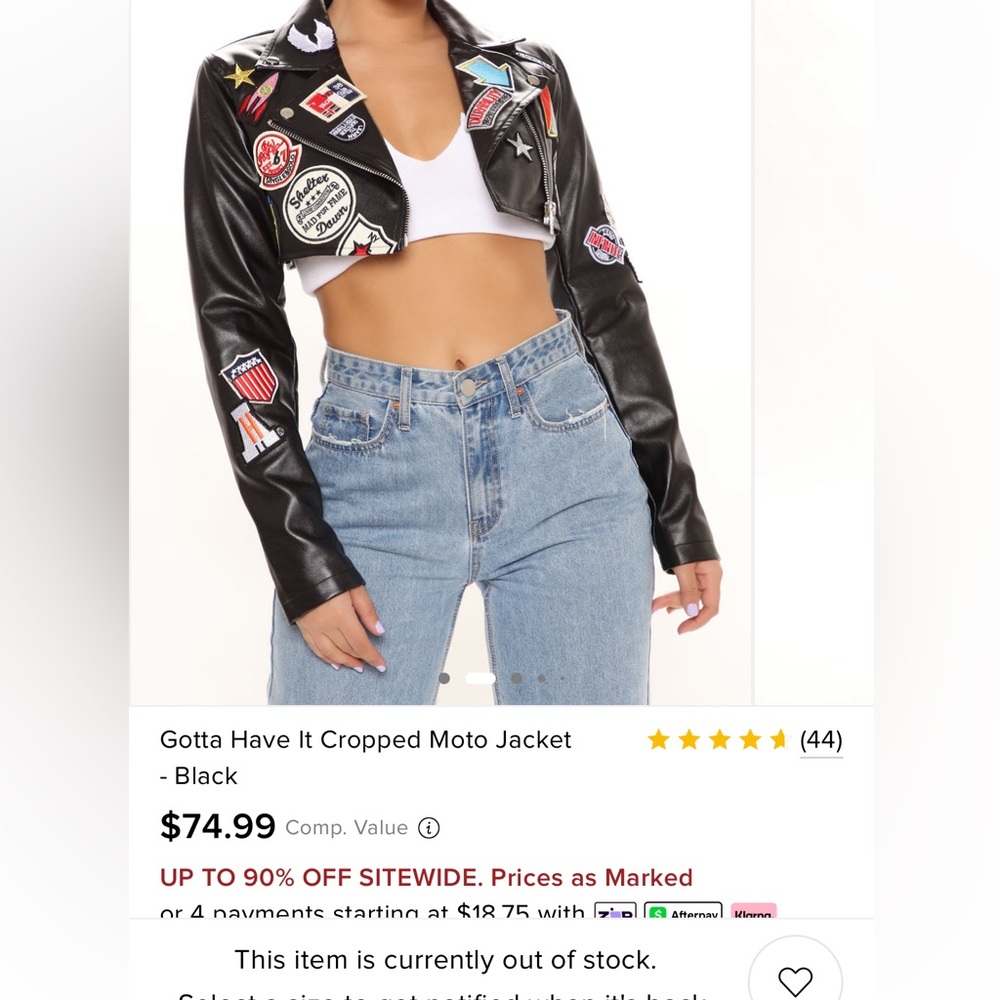 Cropped Faux Leather Moto Jacket 🏍️ - Picture 6 of 10